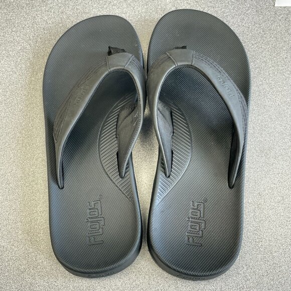 Flojos Men's Size 10 Black Flip Flops Thong Sandals - Picture 1 of 6
